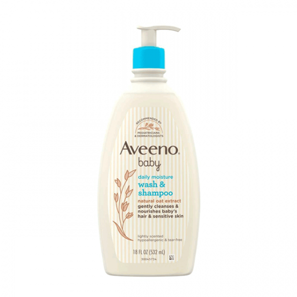 Aveeno Baby Daily Moisture Wash and Shampoo, 532 ML
